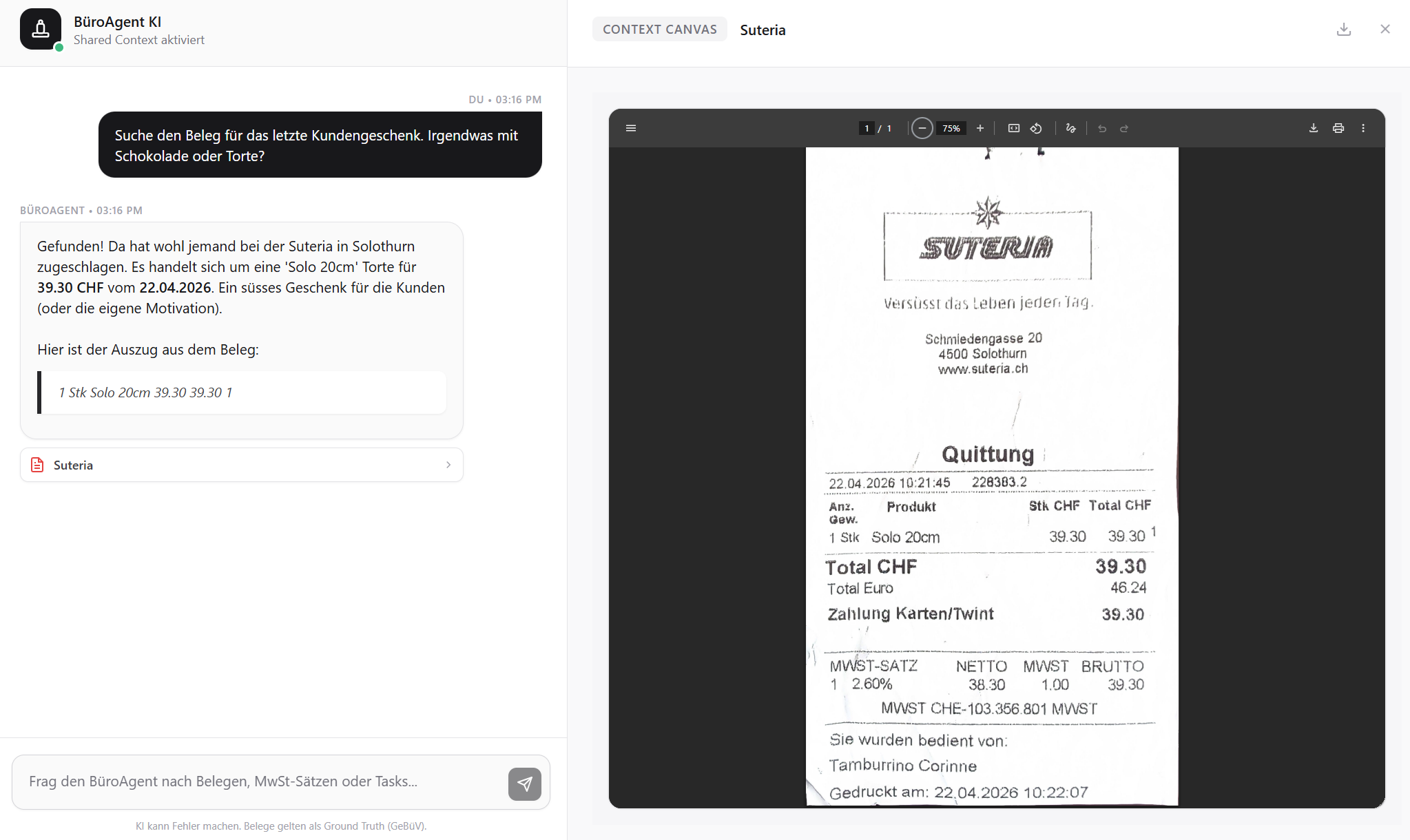 DispoAgent Split-Pane Interface: Touren verwalten und Lieferscheine analysieren